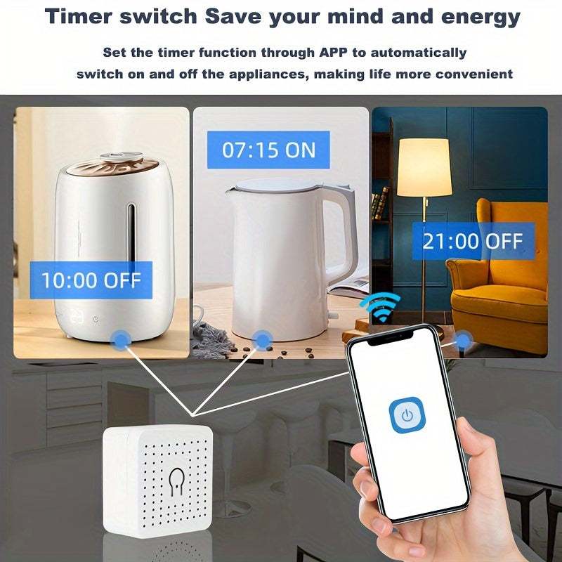 Smart Switch Mini - Compatible with Alexa and Google Home, Remote Control, Voice Control, DIY Mode, Delay Function, LAN Control - Ewelink Home Automation Timer Schedule, 2-Way Smart Circuit Breaker