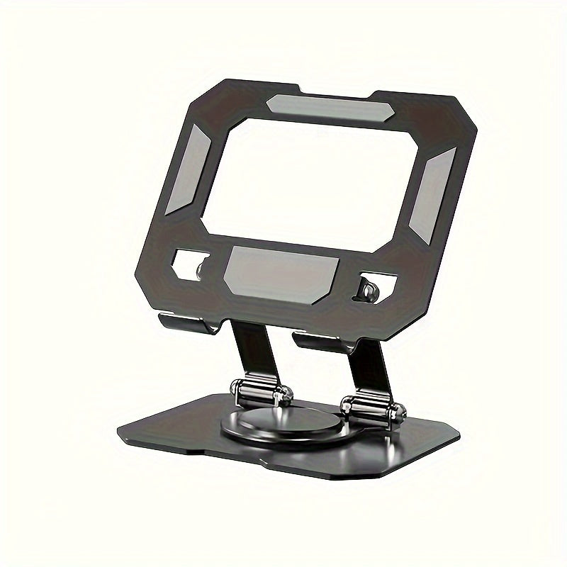 Multi Functional Metal Tablet Holder - Foldable, 360 ° Rotatable, Suitable For Desktop Use, Compatible With Mobile Phones And Tablets