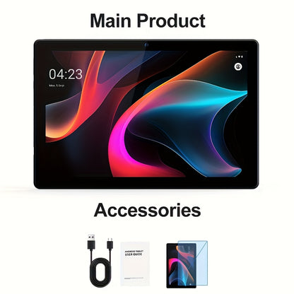 Tablet, 2024 Android 14 Tablet With Protective Case, Mouse, Pen And Keyboard. 5G Dual Wifi6 Tablet, Quad-Core CPU, 2MP+8MP Camera, (3+3Expansion)GB RAM+64GB ROM, 1TB Expansion, 6000mAH Battery, 1280x800 IPS Sc