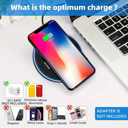 Fast Wireless Charger, Compatible With iPhone 16/15/14/13/12/8 Series, Galaxy S24/S23/S22 Ultra, Galaxy A54/A52, Galaxy S23/S24/S22, Galaxy S20/S21 FE, Suitable for Office, Home, Travel