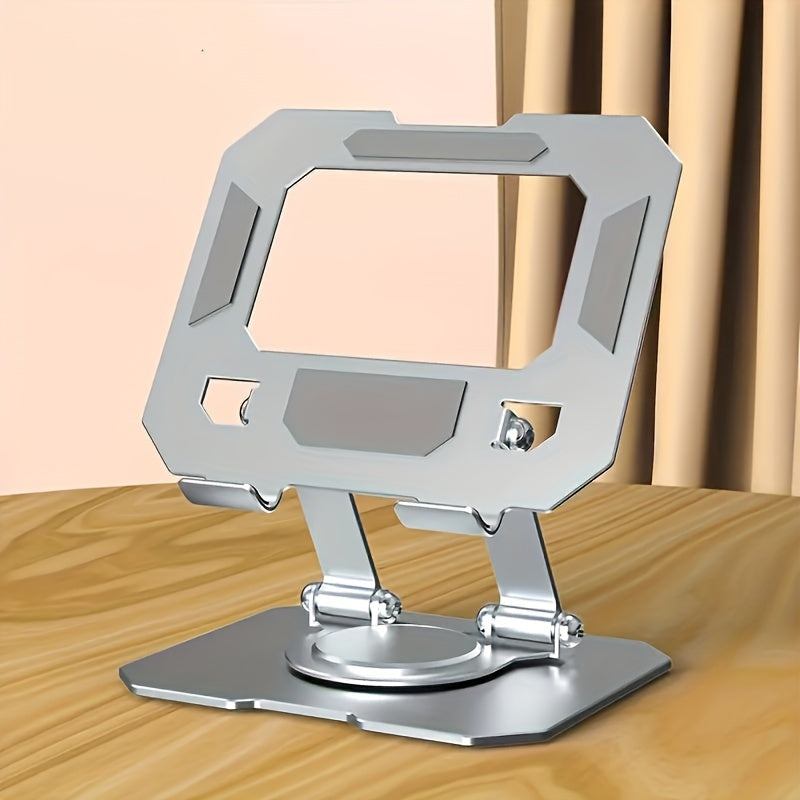 Multi Functional Metal Tablet Holder - Foldable, 360 ° Rotatable, Suitable For Desktop Use, Compatible With Mobile Phones And Tablets