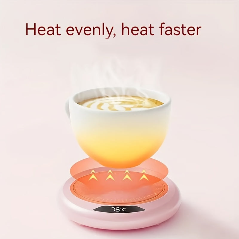 Three Temperature Setting Smart Coffee Cup Warmer, Electric Constant Insulation Pad, Portable Cup Warmer Mat For Home With Smart Touch Start And Automatic Power-off