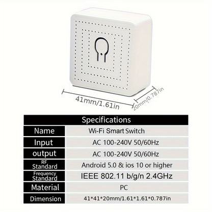 Smart Switch Mini - Compatible with Alexa and Google Home, Remote Control, Voice Control, DIY Mode, Delay Function, LAN Control - Ewelink Home Automation Timer Schedule, 2-Way Smart Circuit Breaker