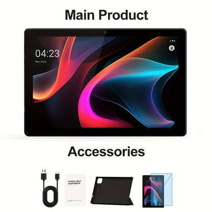 Tablet, 2024 Android 14 Tablet With Protective Case, Mouse, Pen And Keyboard. 5G Dual Wifi6 Tablet, Quad-Core CPU, 2MP+8MP Camera, (3+3Expansion)GB RAM+64GB ROM, 1TB Expansion, 6000mAH Battery, 1280x800 IPS Sc