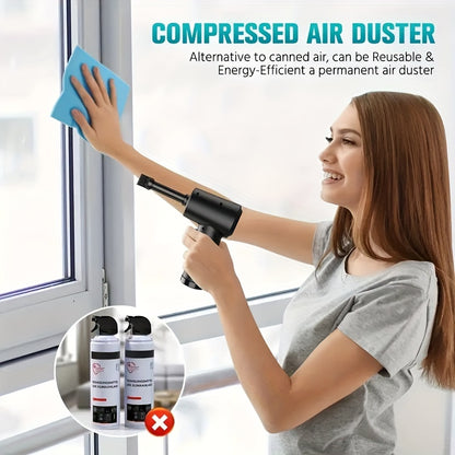 Compressed Air Duster Electric Rechargeable Cordless Air Blower Compressed Air For Cleaning Computer Keyboard Camera Car Home Office