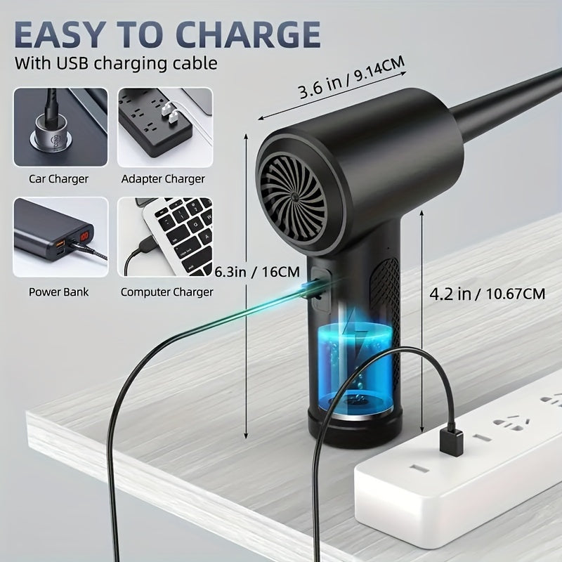 Compressed Air Duster Electric Rechargeable Cordless Air Blower Compressed Air For Cleaning Computer Keyboard Camera Car Home Office