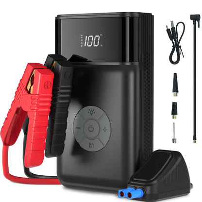 IM33 Jump Starter With Air Compressor Portable Car Booster (Up To 7.0 Gas Or 6.5L Diesel Engine) 12V Auto Battery Boost 1500A Peak With 120 PSI Tire Inflator, 12V Car Battery With LED Light