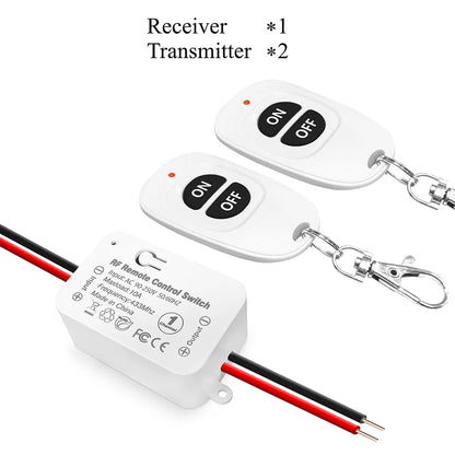 Universal Wireless Remote Control Switch 110V 220V 10A 433Mhz Mini Relay Receiver Remote ON OFF for Led Light Bulb Gate Lamp