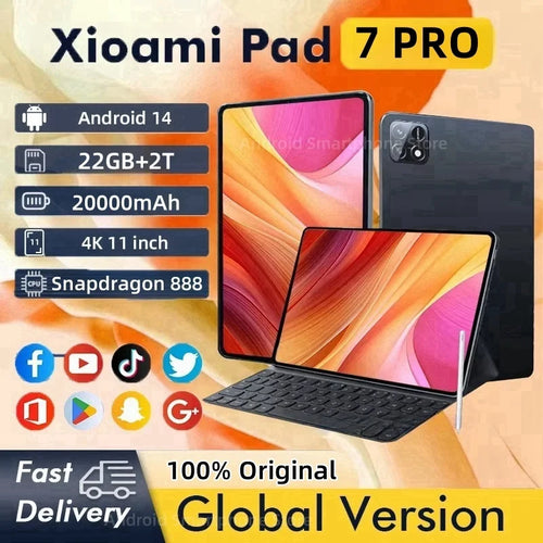 Xioami Pad 7 Pro Tablet 22GB+2T 11inch HD 4K Android 14 20000mAh 5G Dual SIM Phone Call WiFi GPS WPS Tablet PC