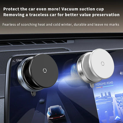 Magnetic Car Mount Mobile Phone Holder Vacuum Adsorption 360° Rotation Super Strong Suction Bracket for Iphone12-16 Smartphone