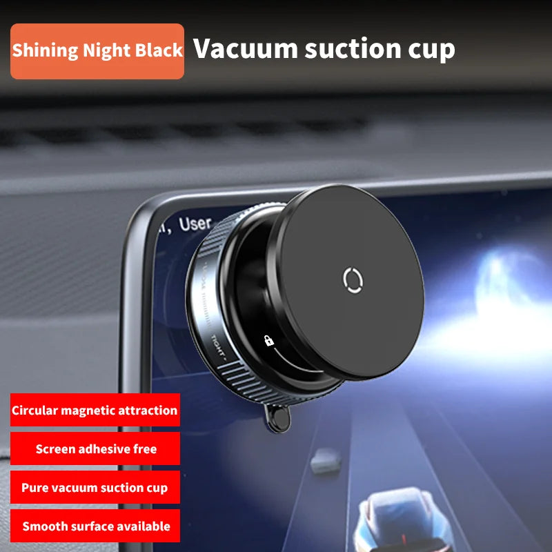 Magnetic Car Mount Mobile Phone Holder Vacuum Adsorption 360° Rotation Super Strong Suction Bracket for Iphone12-16 Smartphone