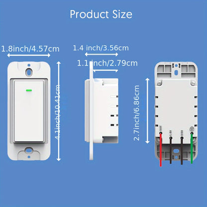 Smart Switch - Compatible with Alexa, Google Home & SmartThings, Easy Install WiFi Timer, No Hub Needed, Neutral Wire Included