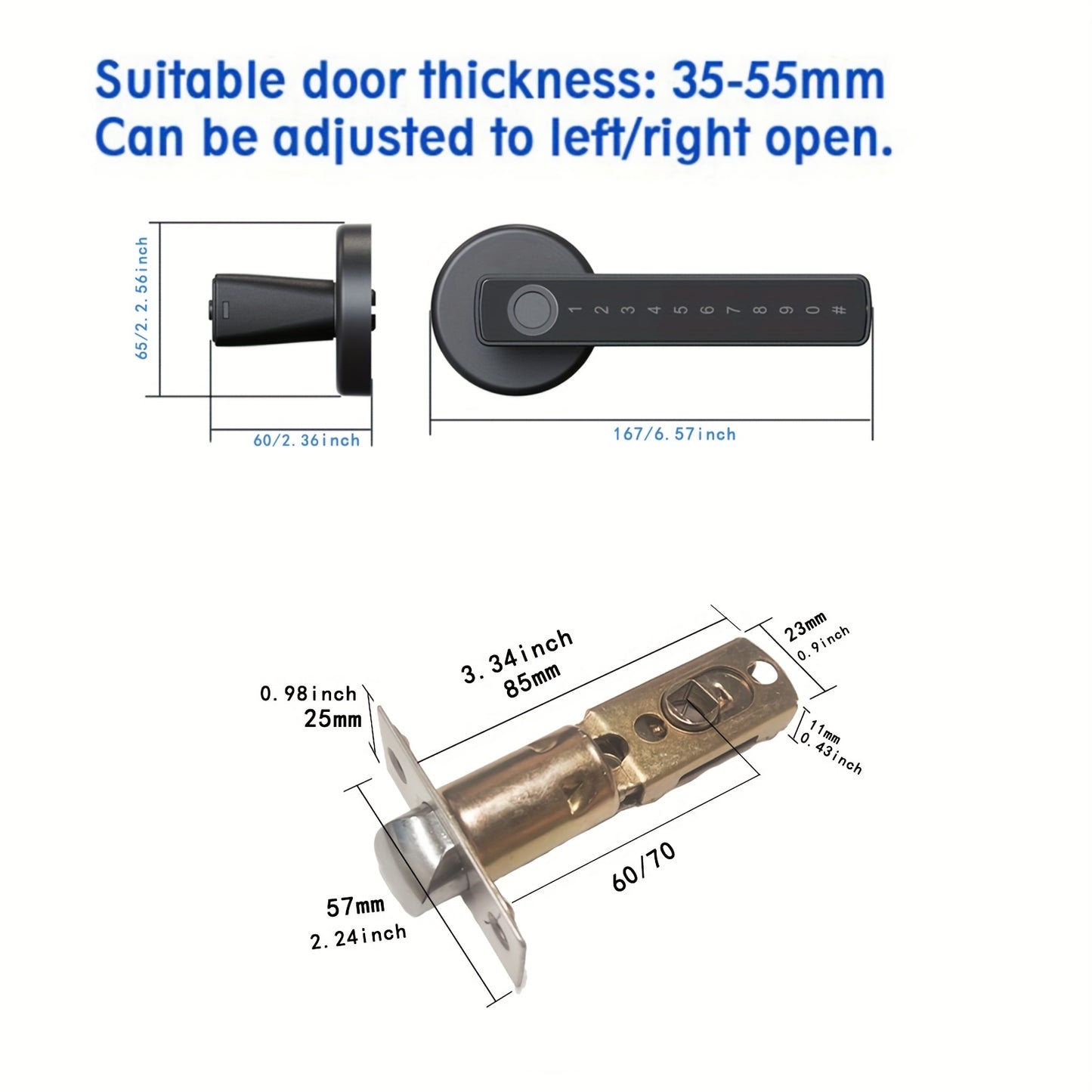 WINFREE Smart Door Lock HC-R1 - Aluminum Alloy, Wireless Enabled, Key/Card/Passcode/Fingerprint Unlocking, Compatible with Google Home & Alexa, WINFREE