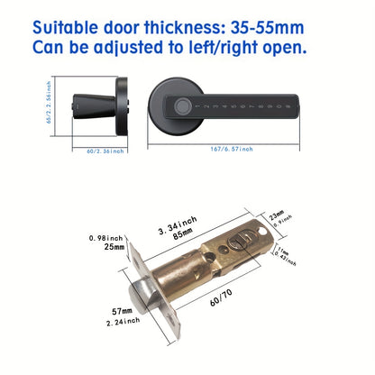 WINFREE Smart Door Lock HC-R1 - Aluminum Alloy, Wireless Enabled, Key/Card/Passcode/Fingerprint Unlocking, Compatible with Google Home & Alexa, WINFREE