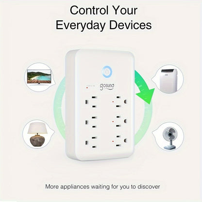 Gosund WiFi Smart Power Strip, USB Surge Protector with 3 Individually Controlled Smart Outlets and 3 Smart USB Ports, No Hub Required, Works with Alexa and Google Home Voice Control, Remote Control via Gosund & Tuya APP, Wal