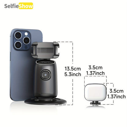 AI Intelligent Dual Cold Shoe Interface 360°Face Tracking Gimbal. Suitable for all kinds of Apple phones, for SamSung and other smart phones. Christmas gifts, Halloween gifts, birthday gifts, photography and video equipment,