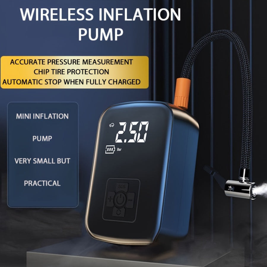 Digital Display Portable Air Compressor Pump with LED Light, USB Charging, Rechargeable Lithium Battery, for Tire Inflation, Car/Bike/Motorcycle/Ball, Quieter & Longer Lasting, Intelligent Temperature Control