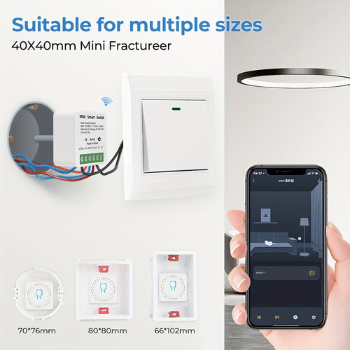 Tuya Wifi Smart Switch Mini 16A Transmitter is compatible with Alexa and Google Home applications for remote control, voice control, DIY mode, delay function, LAN control without repeaters, 2-way smart circuit breaker, Ewelin