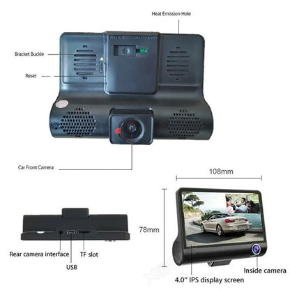 Car DVR Rearview Video Dash Cam Recorder Camera G-Sensor